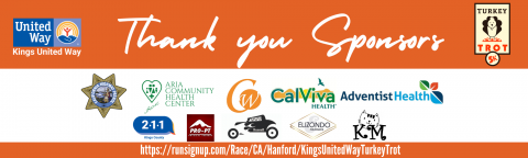 text image thanking sponsors of Turkey Trot 2021