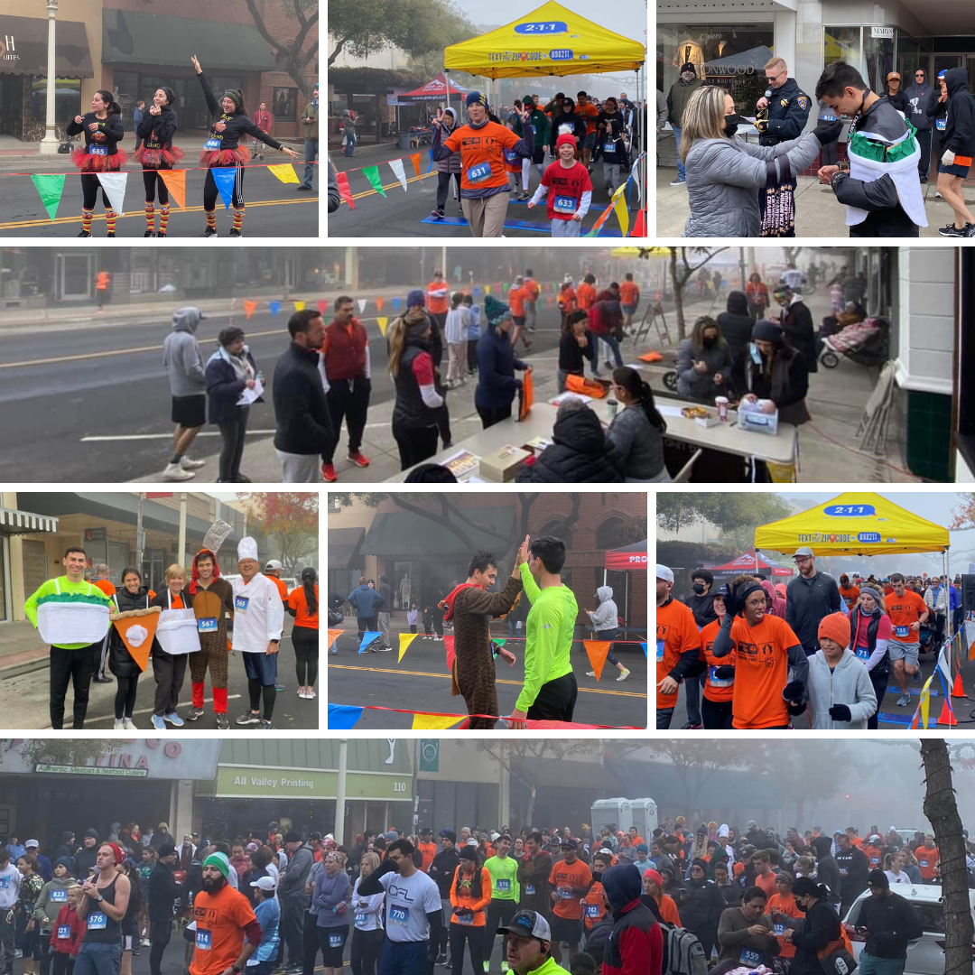 collage of photos from Turkey Trot 2021 event day